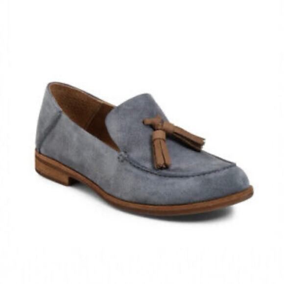 Kork-Ease Tinga Blue Suede Slip-On Tassels Loafers Womens size 8 M - Picture 1 of 10
